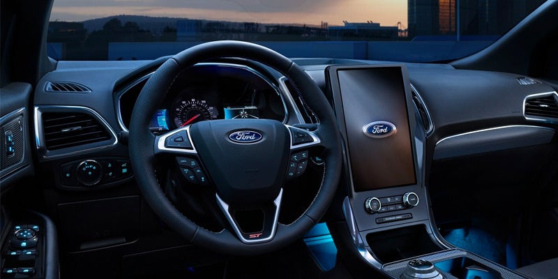 dashboard of ford edge with safety features