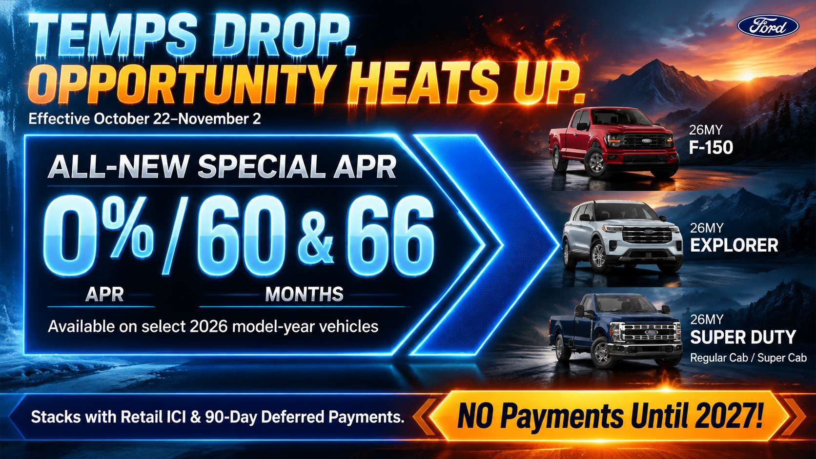 o% APR for 60 or 66 months select 2026 models